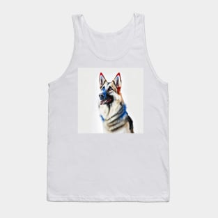 [AI Art] Red, blue and white German Shepherd Tank Top